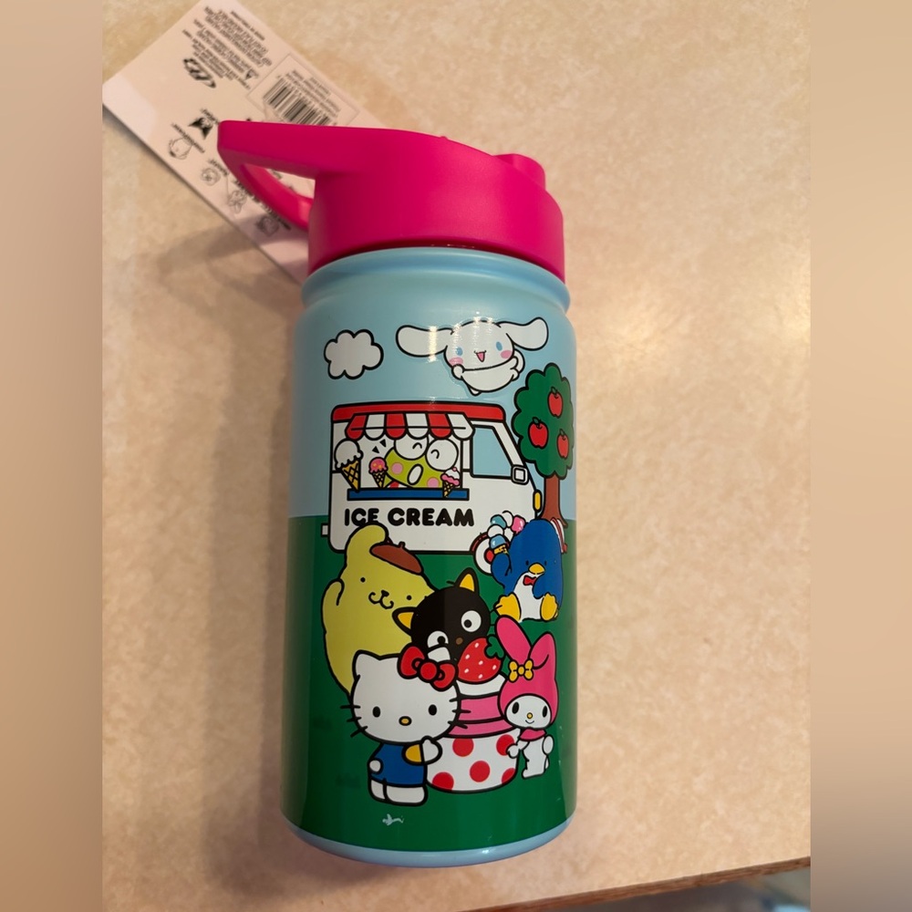 Hello Kitty & Friends Water Bottle Sanrio 14oz Ice Cream Multicolor